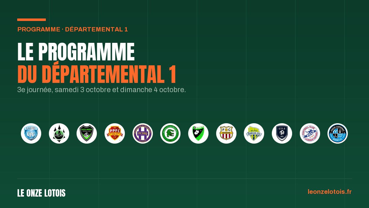 Le programme du Départemental 1, 3e journée