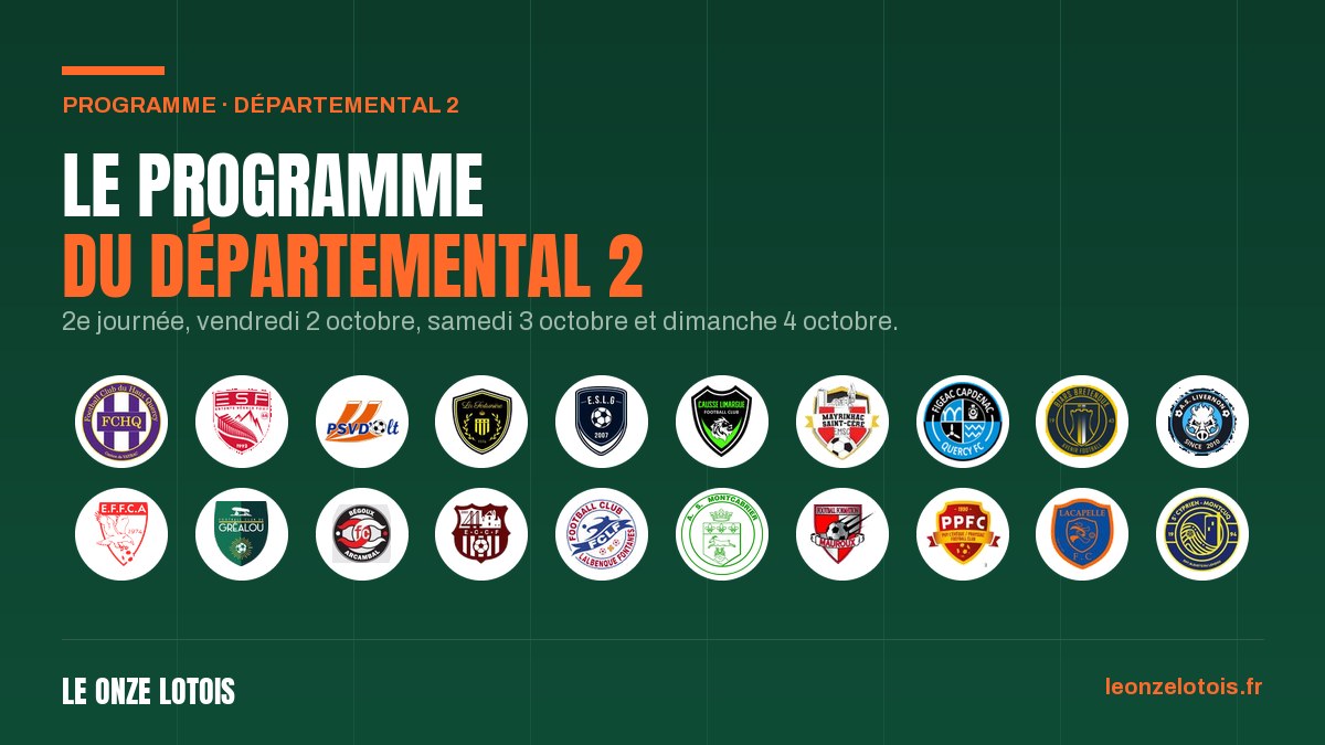 Le programme du Départemental 2, 2e journée