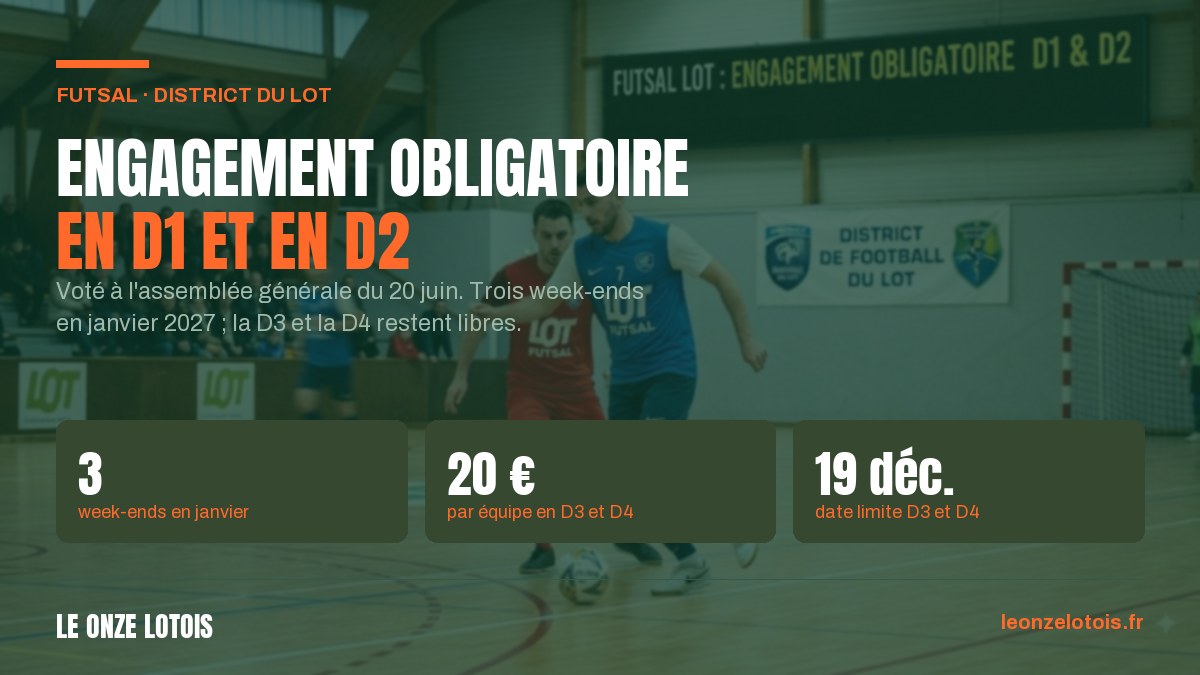 Vignette : Futsal : l'engagement devient obligatoire pour la D1 et la D2