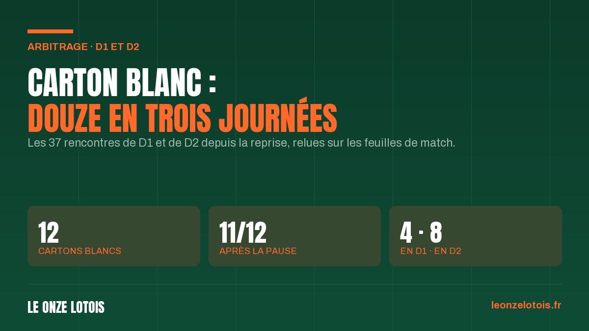 Carton blanc : douze en trois journées de D1 et de D2