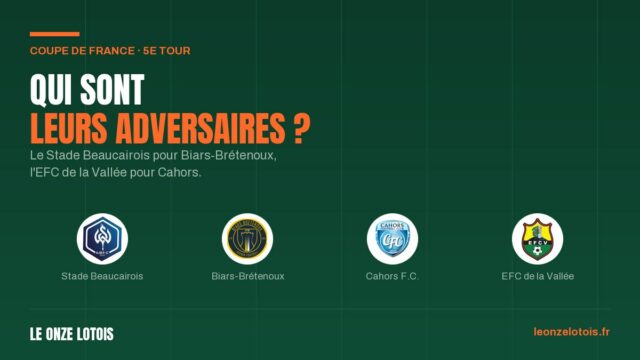 Les adversaires de Biars-Brétenoux et de Cahors au 5e tour de la Coupe de France